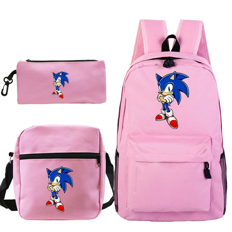 Blue hedgehog pattern backpack