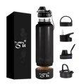 TURNIT® Black Stainless-Steel Double Walled Bottle 32 Fluid Ounces with 8 oz detachable cup