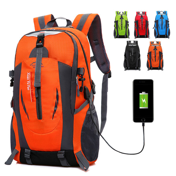 USB rechargeable bag 2020 new double shoulder bag male large capacity outdoor mountaineering bag women sports leisure travel bag